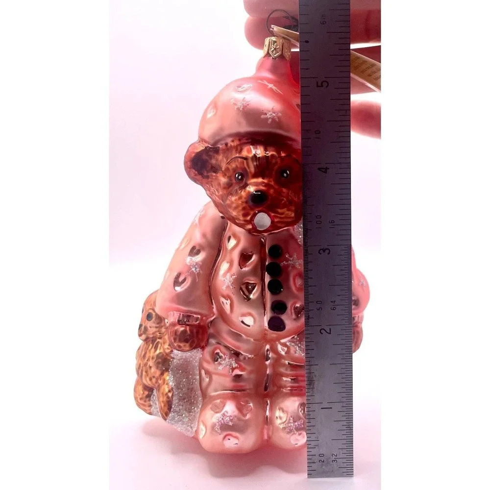Christopher Radko Bearly‎ Awake Bear Pink Pajamas Christmas Ornament With Box